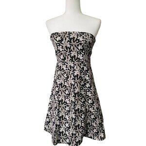 Y2K Gap Strapless Brown Floral Paisley Dress size 6
